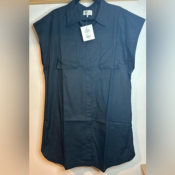 NWT LITA BY CIARA SHORT SLEEVE BLACK SHIRT DRESS SIZE XL MSRP $248 - Picture 4 of 9